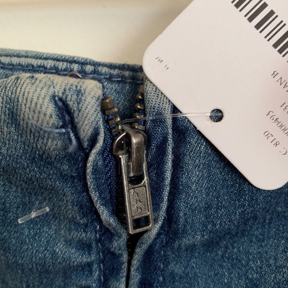 Free People Modern Femme Denim Blue Jean Back Zip Casual Retro Y2K Mini Skirt - Picture 7 of 9